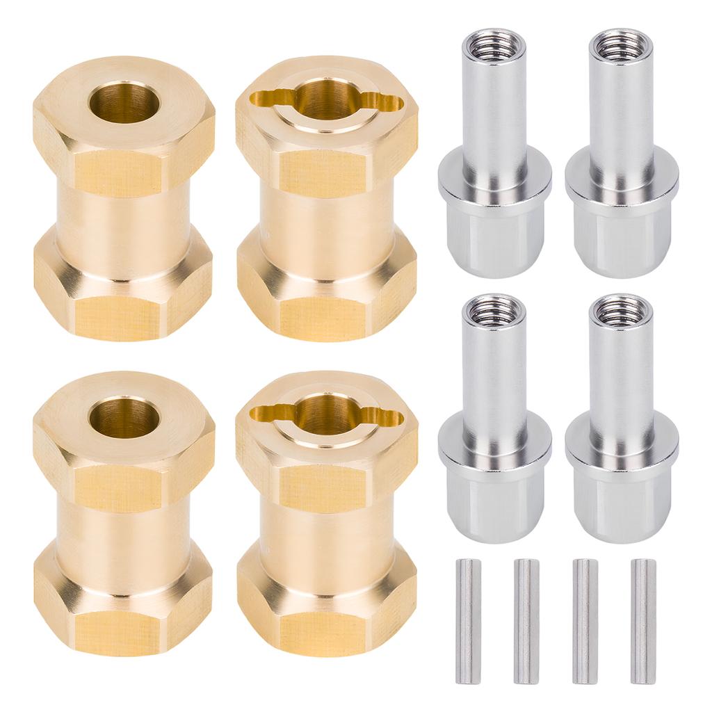 4Pcs Brass 12MM Wheel Hex Extended Adapter Combiner 12/15/17/20/25MM for 1/10 RC Crawler Car Axial SCX10 D90 Upgrade Parts