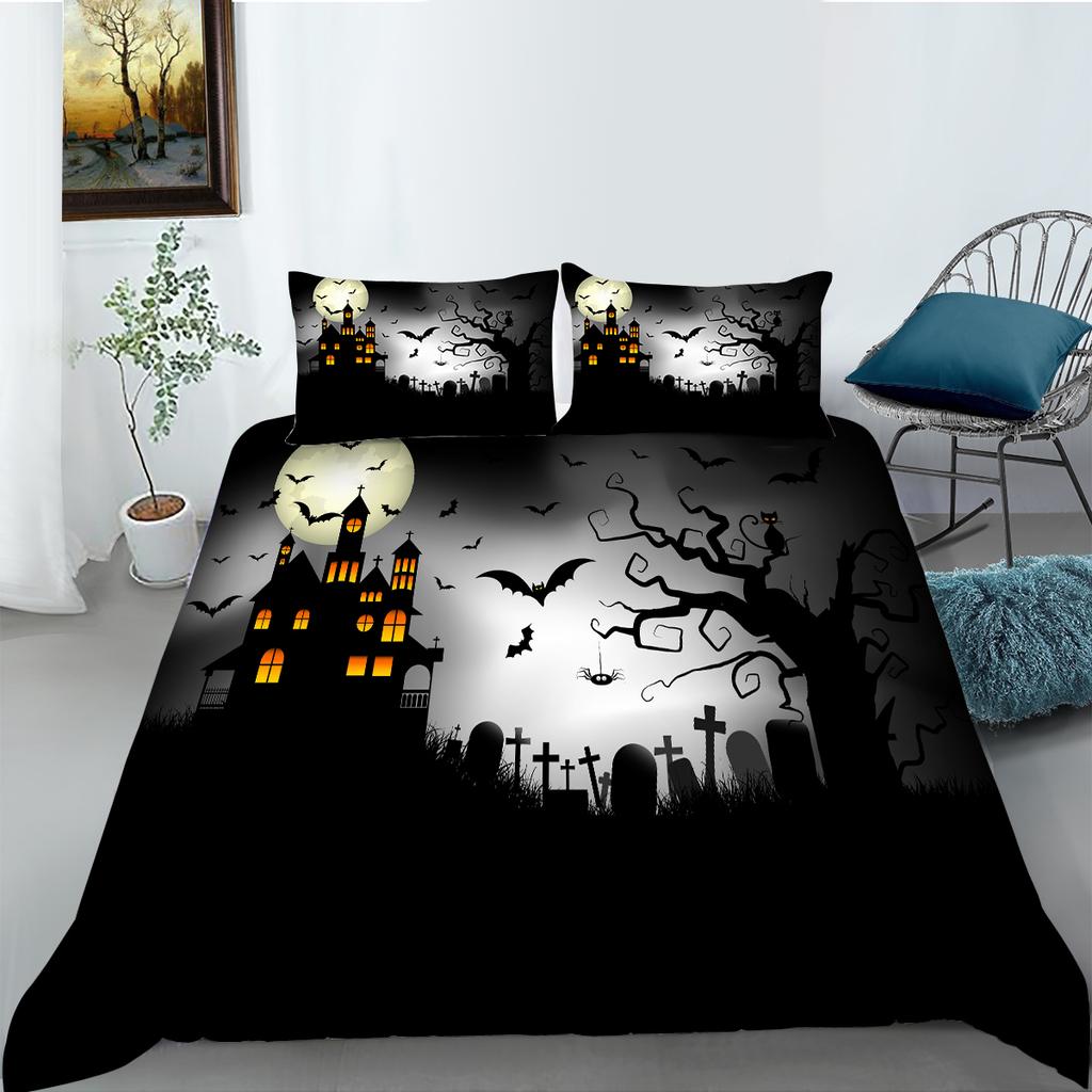 Halloween Home Bedding Down Duvet Cover Set Bedroom Duvet Cover Pillowcase Single/double Bed Full Size Home Decoration Bedding