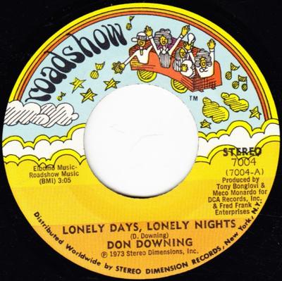 7-дюймовая пластинка DON DOWNING - Lonely Days, Lonely Nights 7004 Roadshow 1973 UK Soul/Funk Б/у
