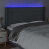 vidaXL LED Kopfteil Dunkelgrau 163x16x118/128 cm Stoff
