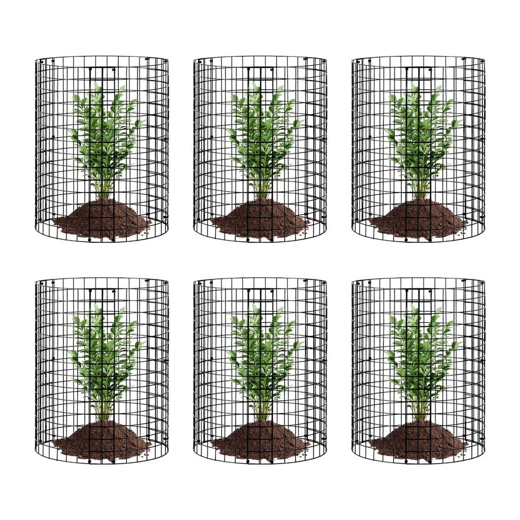 6 Pack Plant Protector from Animals 12.6'' Dia. x 14'' H Metal Plant Cage