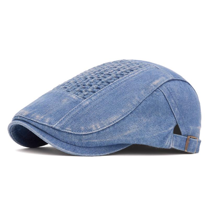 Autumn Denim Forward Cap Women's Beret Painter's Cap British Duck Tongue Men Newsboy Cap