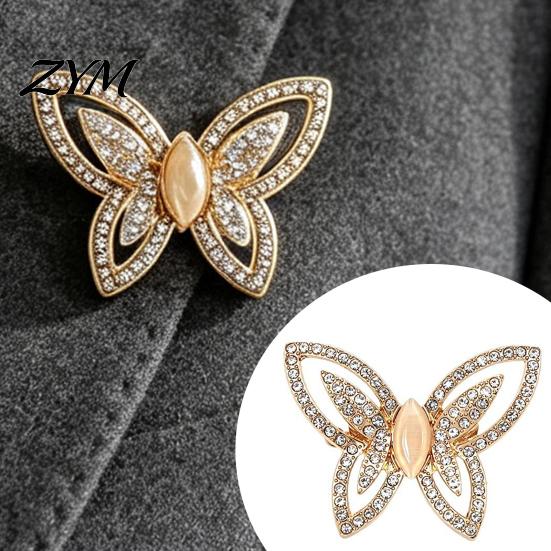 Golden Plated Brooch Women Hollow Butterfly Brooch, Decorative Badge Pin Pin, Sweater Cardigan Coat Dress Jewelry Accessories Dainty