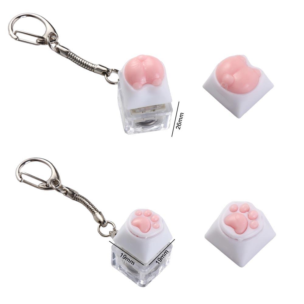 Cat Paws Corgi Buttock Pink Cat Claw Keycap Key Chain Office Leisure Entertainment