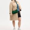 COACH Teri 24 Metal Logo Leather Shoulder Bag Medium Women Green