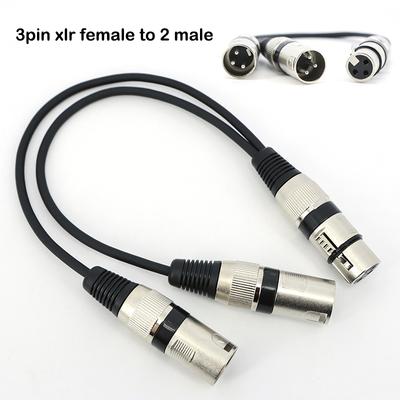 30см 3-контактный XLR гнездо на 2 XLR штекера Y-разветвитель Микрофонный DJ-кабель Переходник 2-сторонний 3-жильный 3-контактный штекер на гнездо 30см шнур