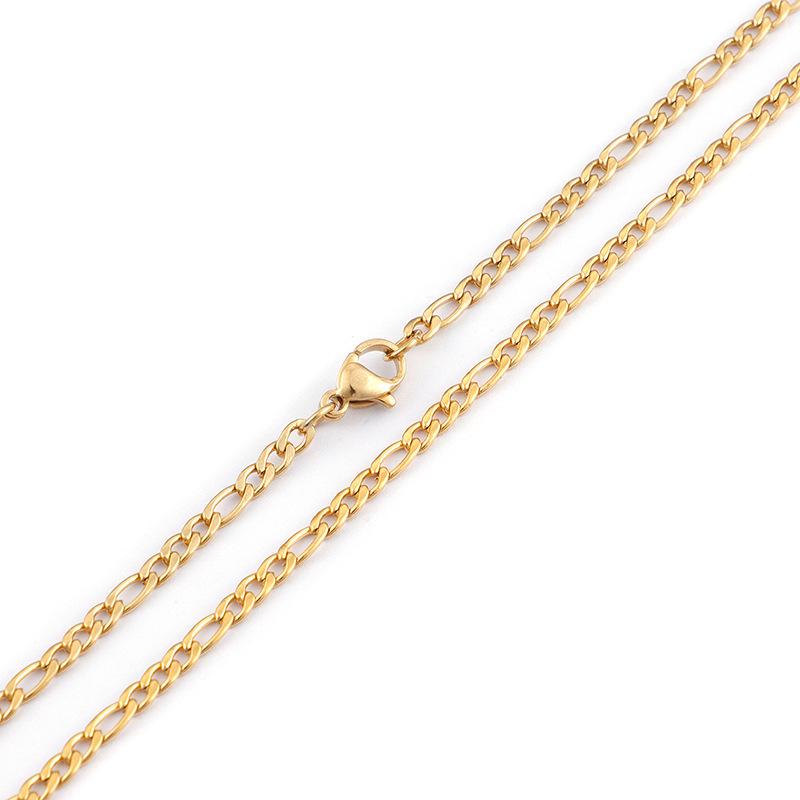 Мужская модная уличная хип-хоп цепочка из титановой стали с 18-каратным золотым покрытием