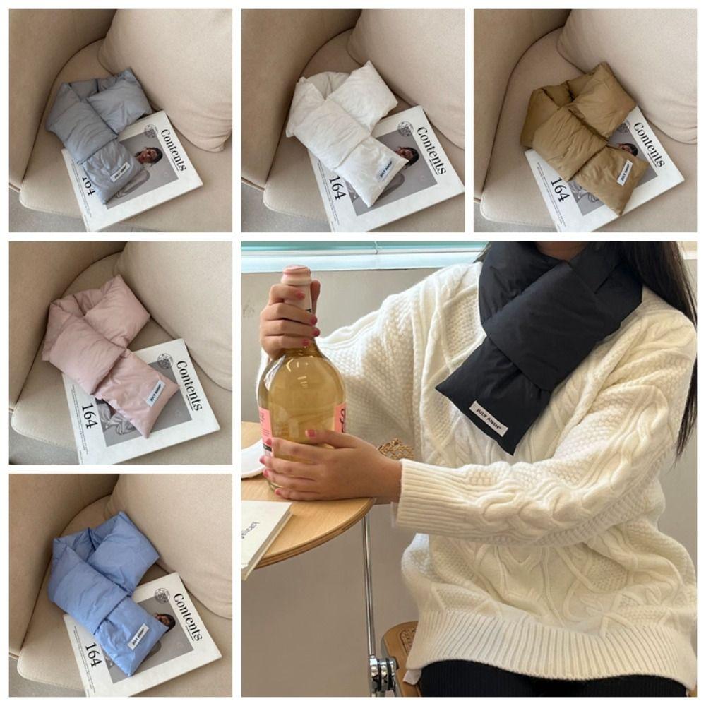 Warm Wrap Korean Style Scarf Solid Color Autumn Winter Shawl Scarf Fashion Down Neck Scarf Outdoor