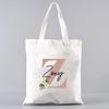 Custom Name White Canvas Tote Bag Large Capacity Foldable Supermarket Shopping Bag For Women Shopper Personalized Handbags