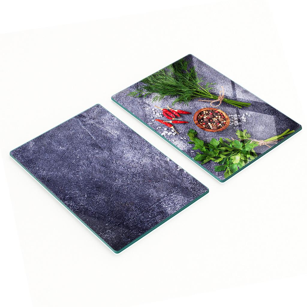 Decorative Tempered Glass Chopping Boards for Herbs and Spices 2x40x52 cm