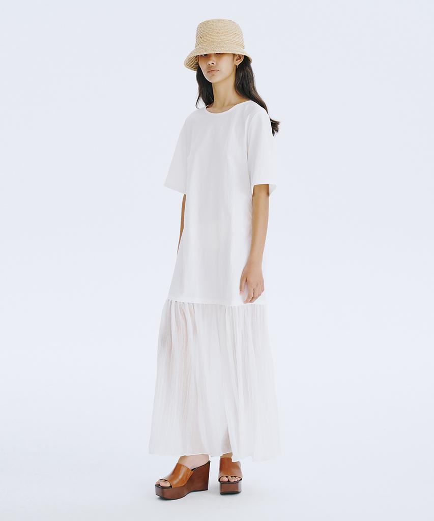 Bundercammer Bare Back Shirring Dress_White