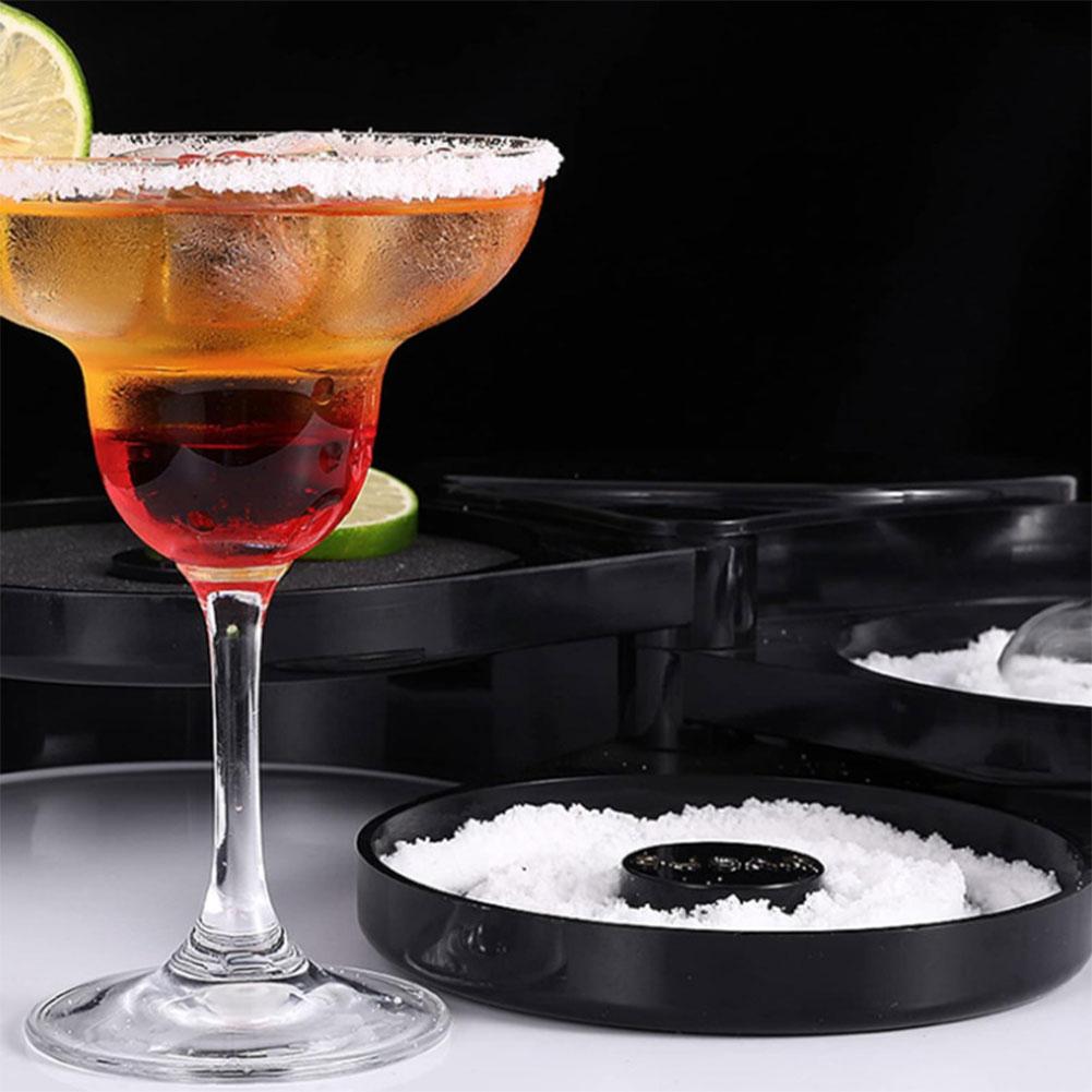 3-Tier Bar Glass Rimmer with Lid Salt Box Spice Container with Sponge Bartender Tool for Bar and House Party Bloody Mary