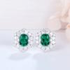 Роскошные помолвочные серьги из стерлингового серебра 100% 925 пробы с изумрудным цирконом и драгоценным камнем для женщин и девочек, изящные ювелирные изделия