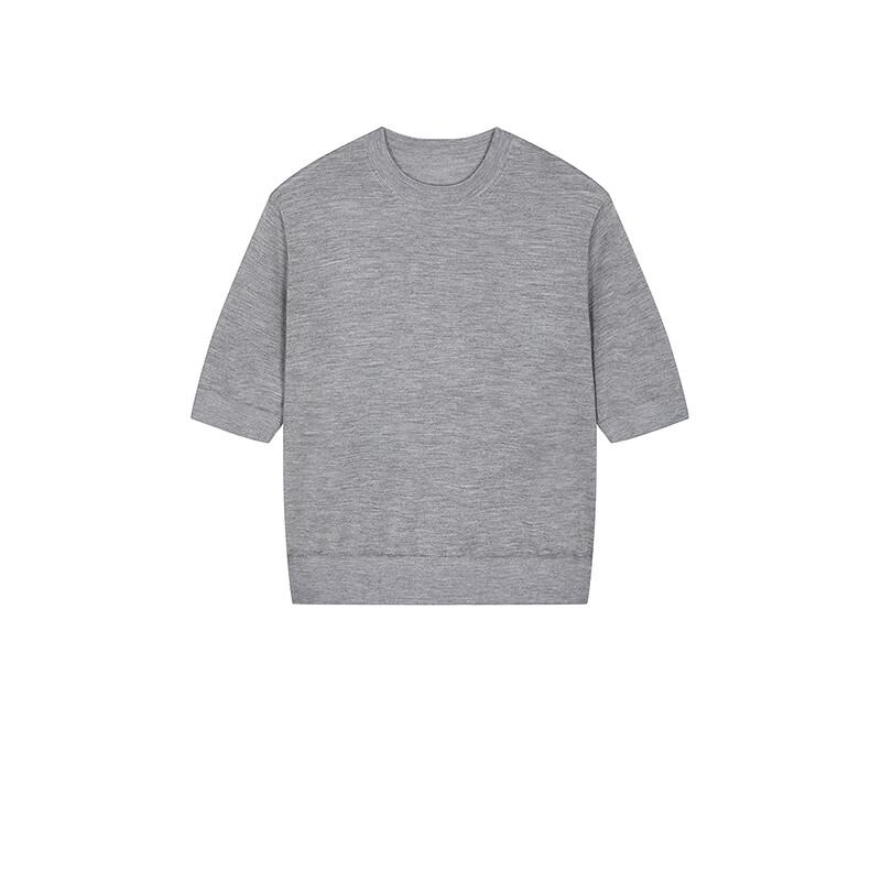 LESS 2025 Spring Round Neck Cashmere-Silk Blend Pullover