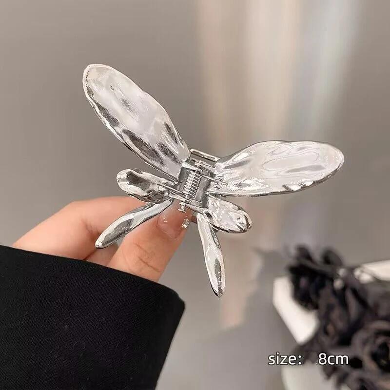 Exquisite Metal Butterfly Hair Claw Fashion Ponytail Clip Hairgrips Hairpin Elegant Ribbon Hair Clip Girls Vintage Hair Accessories