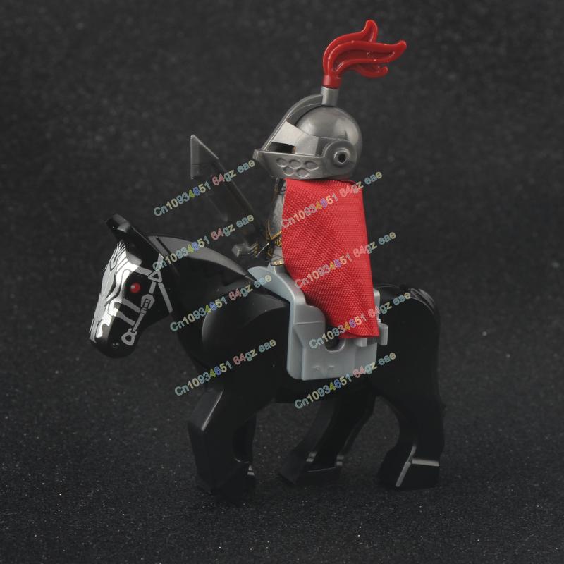 Фигурки Средневековья Рыцари Боевой конь Тяжелая кавалерия Воины Боевой конь Строительные блоки Кирпичики Игрушки Для детей подарок