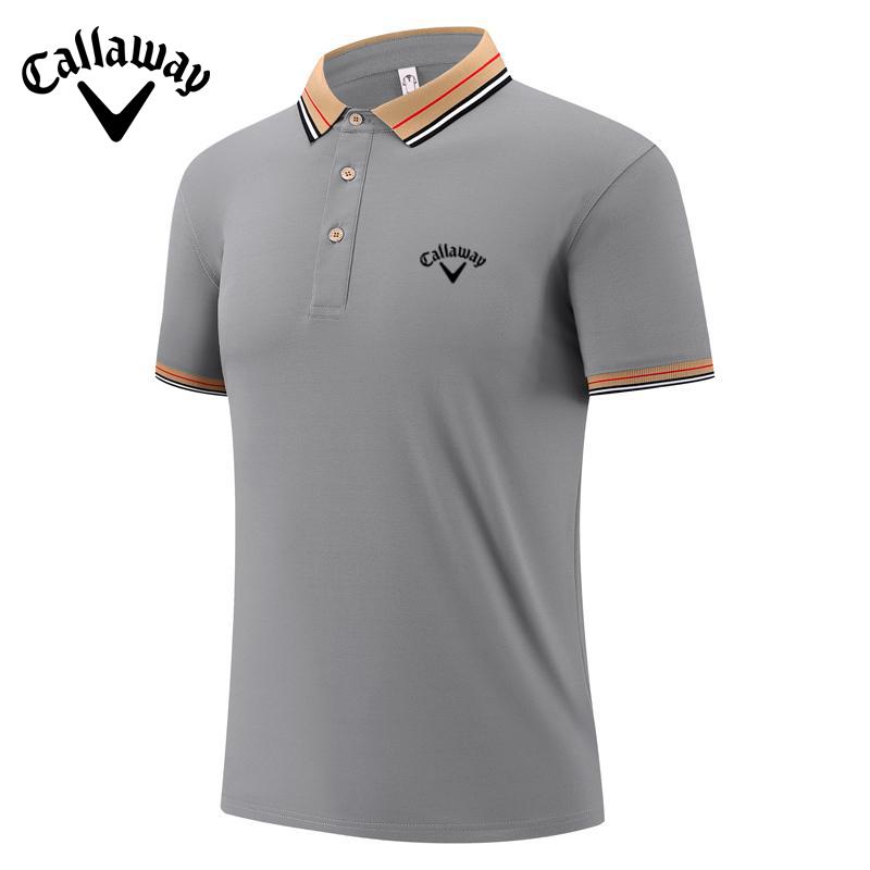 Callaway Лето 2025 года, новая вышитая деловая повседневная рубашка поло с лацканами, удобная новая рубашка поло для пары