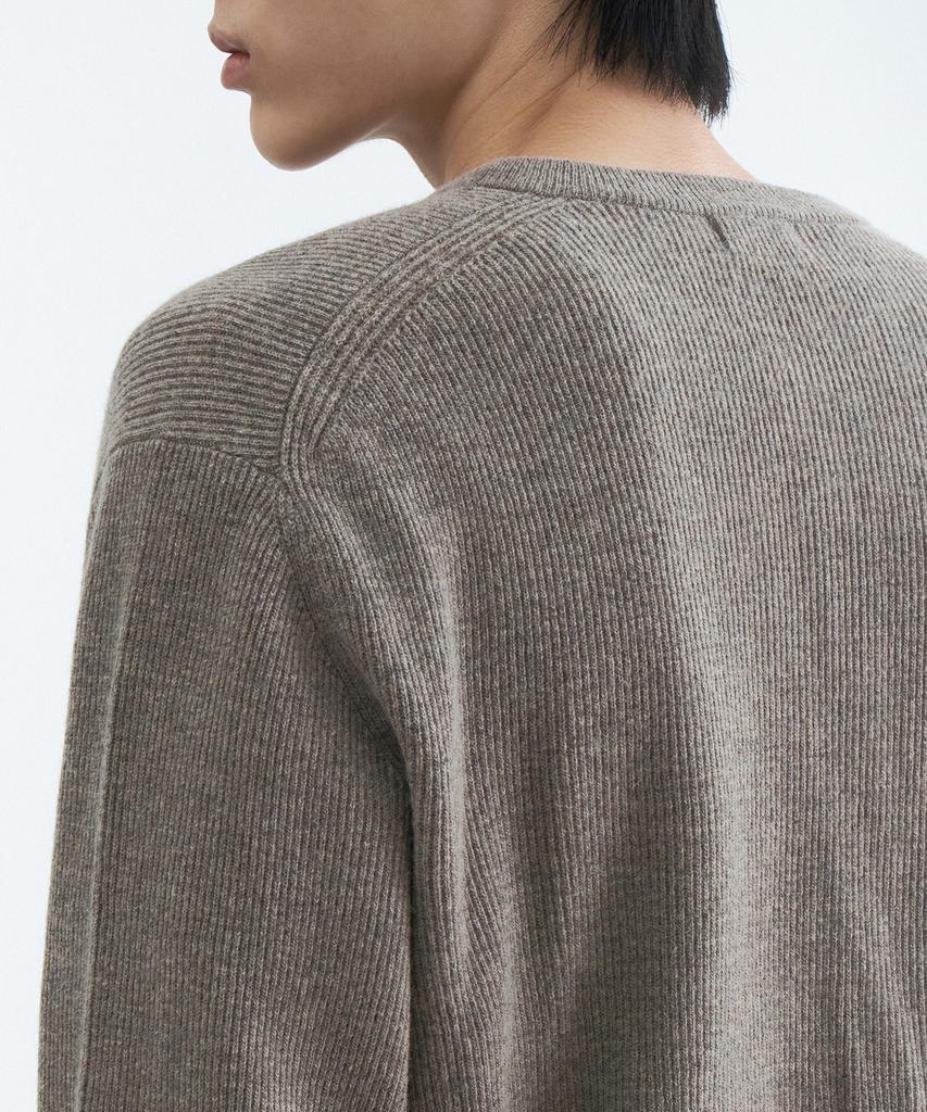 Musinsa Standard [Victoria Wool] Минималистичный вязаный хенли в рубчик [Тауповый]
