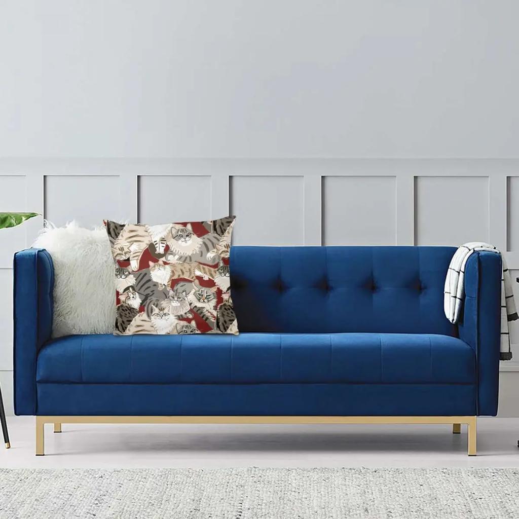 Кошачий Рай Милые Котики Домашние Животные Наволочка Принт Полиэстер Наволочка для Подушки Декорации Наволочка Спальня На молнии ''