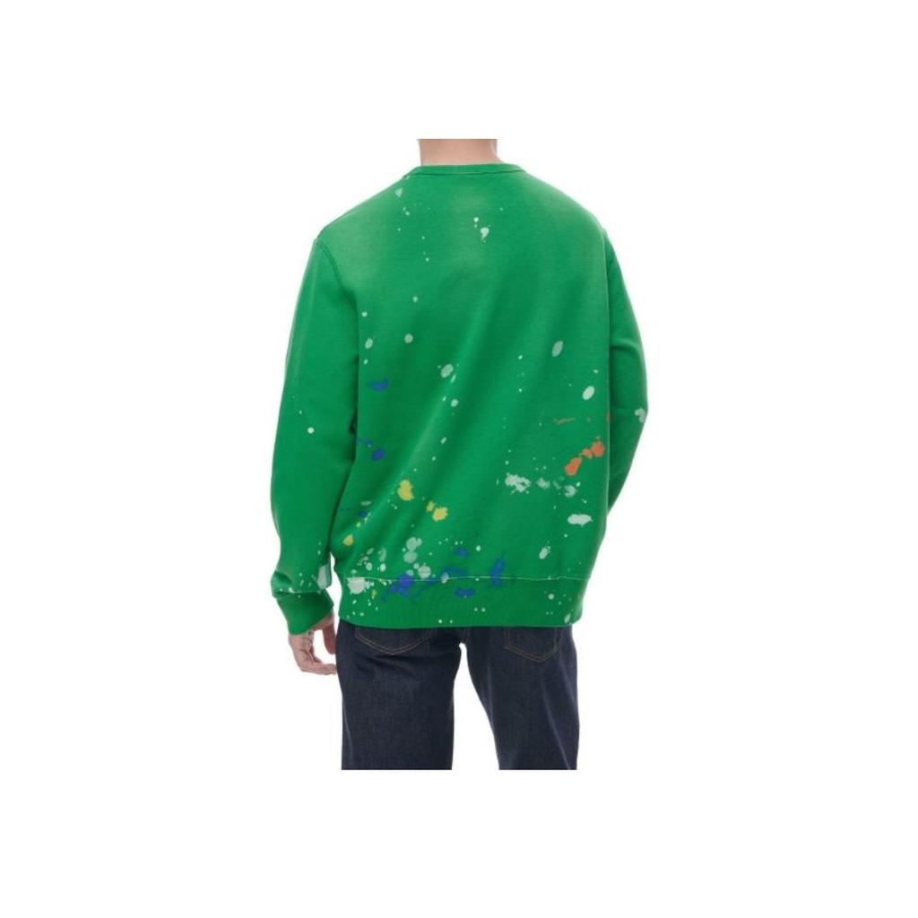 Polo Ralph Lauren SS22 Splash Logo Print Crew Neck Long Sleeve Sweatshirt Men Sweatshirt Green MNPOKNI16821991-300