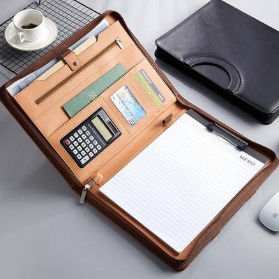 Многослойная папка-портфель формата А4 из ПУ кожи на молнии