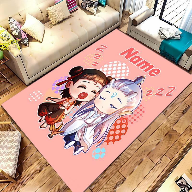 Custom personalization Nezha Conquers the Dragon King Area Rug - Perfect For Kitchen, Bathroom,Laundry Room Decor Large Size Available,Gift All Season