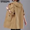 Spring Autumn New Thin Windbreaker Oversized Hooded Jacket Coat Temperament Casual Top Women Coat Trench Coat Clothes