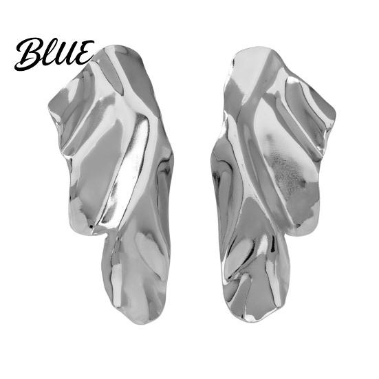 Comfortable Stud Earrings 1 Pair Geometric Irregular Design Metal Shape