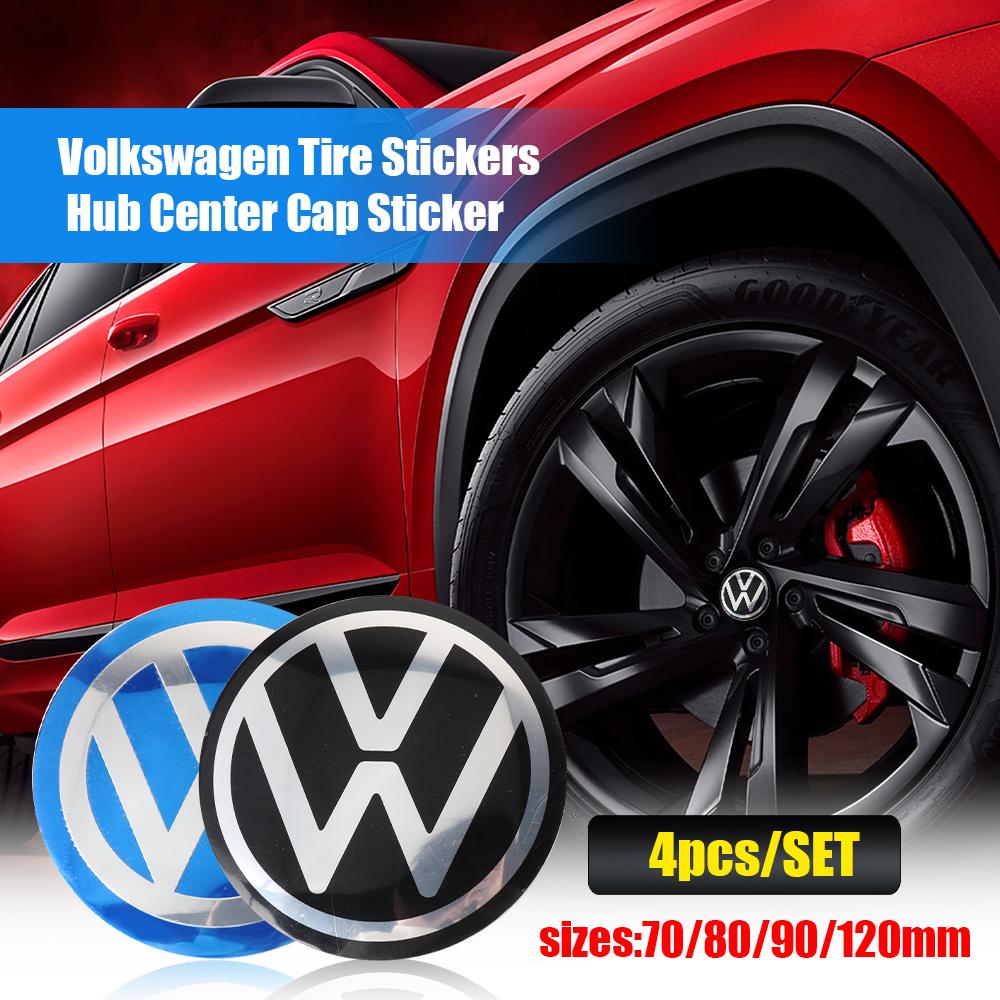 VEMZG1 70/80/90/100/120MM Car Wheel Center Caps Hubcap Sticker Decoration Accessories For VW GTI Golf8 Polo Passat Mk6 MK7 Tiguan R32 R