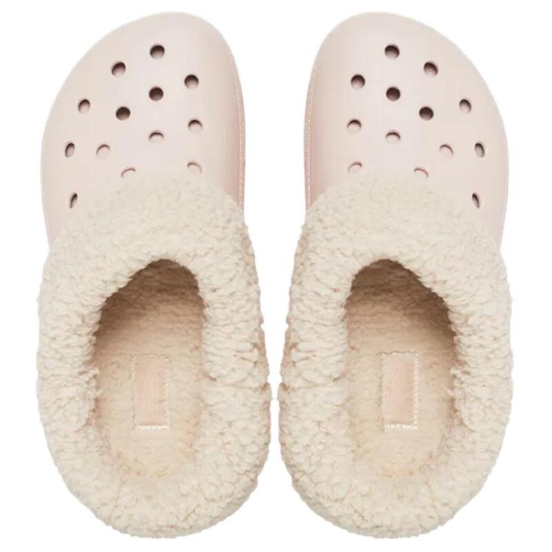 Crocs Классические плюшевые туфли с отверстиями женские розовые