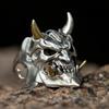 Personalized Unique Two-tone Skull Mask with Adjustable Opening Ring for Men