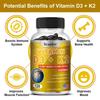 Bcuelov plant-based vitamin D3+K2 capsules 2500mg containing calcium and multiple vitamins to enhance immunity 120 capsules