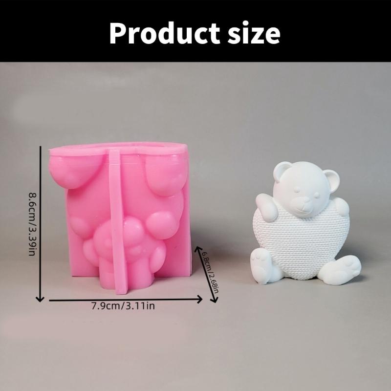 Крючком Сердце Медведь Силиконовые Формы для Свечей Мыла Шоколада Конфет Торта Мастики Украшения Цемент Гипс Силиконовые Формы