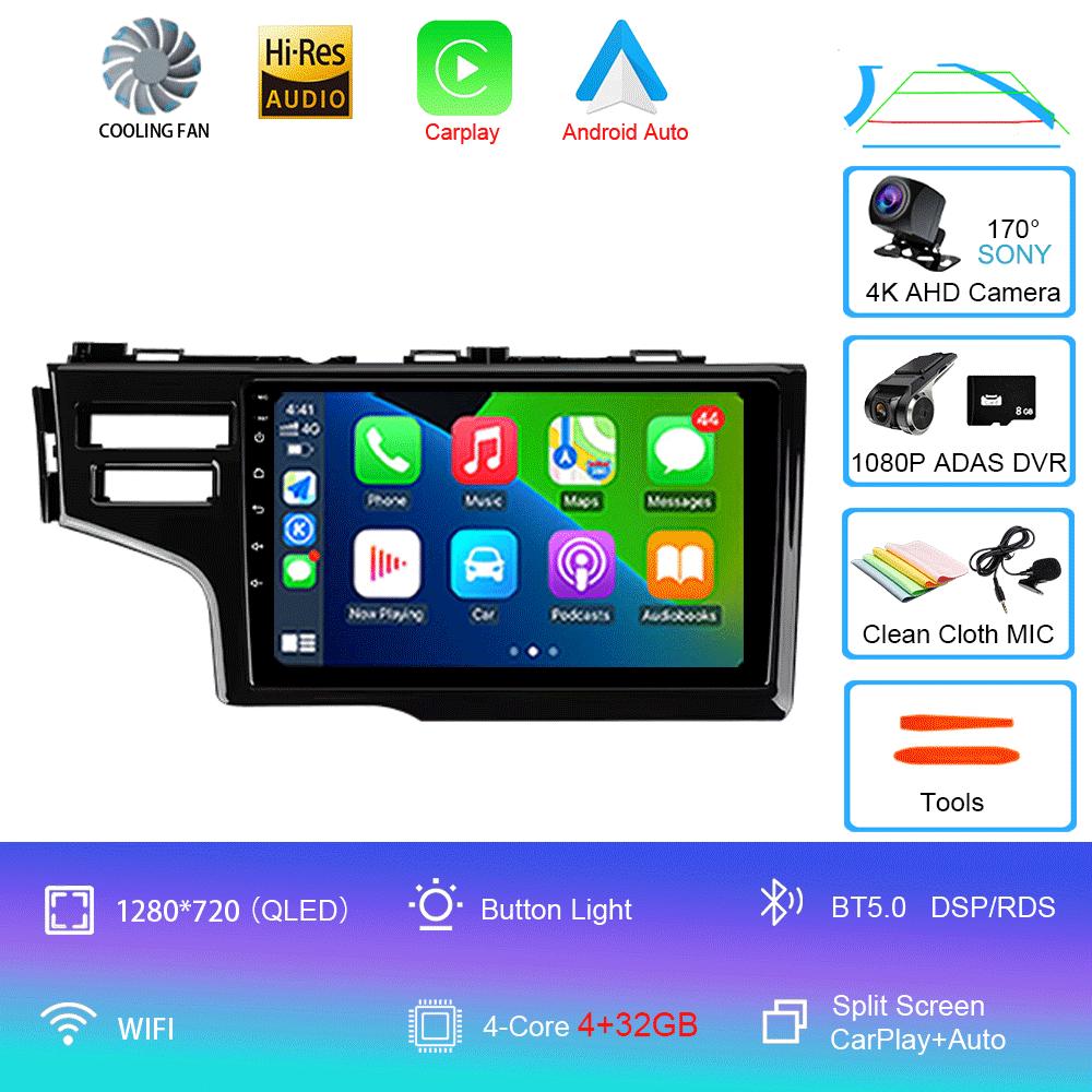Для Honda Fit Jazz 2014 2015 2016 2017 Автомобильный радиоприемник Android 14 Carplay Автомультимедийный проигрыватель Авторадио GPS Стерео 2din Головное устройство