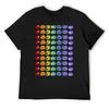 Rainbow Feline Expressions T-Shirt Oversizeds Summer Top Mens Big and Tall T Shirts