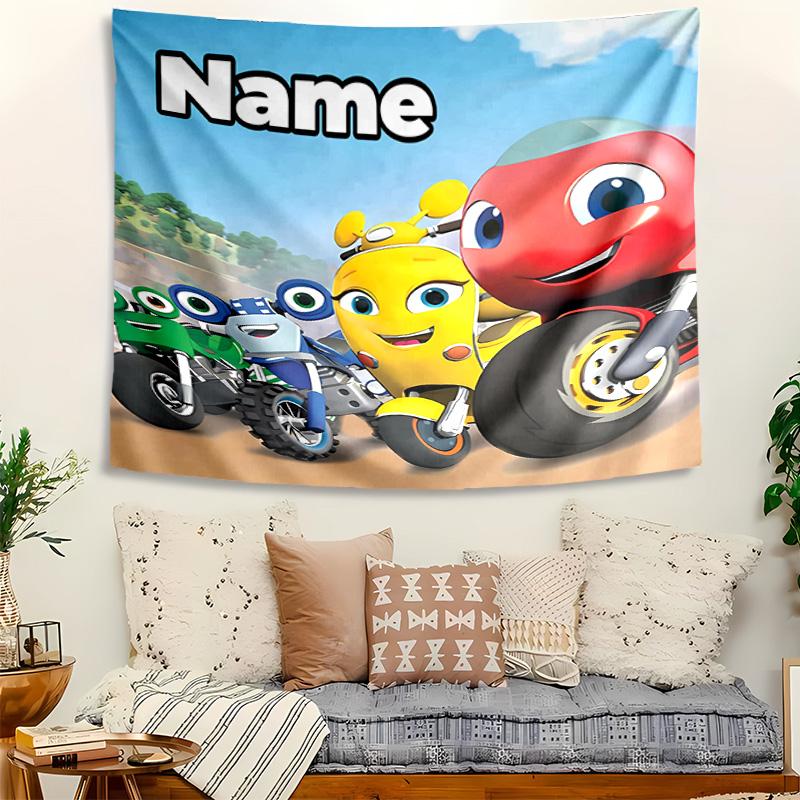 Personalized Ricky Zoom Background Tapestry,Custom Name Birthday Party,Multifunctional Wall Decoration for Home Decor,Various Occasions