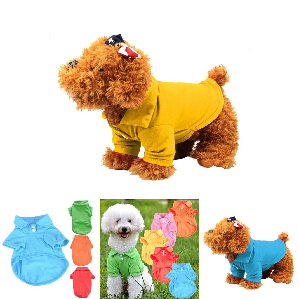 Модная очаровательная футболка-поло для питомца на лето, ярких цветов для собак и кошек