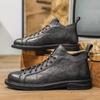 Италия Мужские кожаные ботинки Уличные деловые повседневные туфли Мужской тренд Офисные ботильоны для мужчин Формальные туфли Челси для мужчин