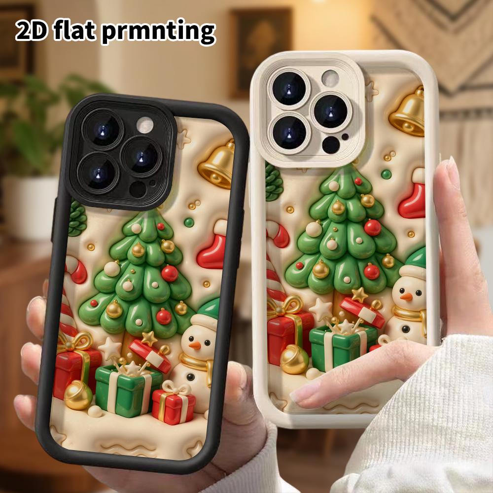 Phone Case: 2D flat design, fits iPhone 18, 17, 16, 15, 14, 13 Pro, Christmas Christmas tree, Christmas Halloween, perfect holiday gift
