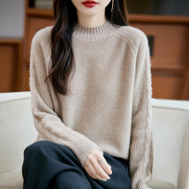 Женский кашемировый свитер Qinghe кашемир 30% кашемир 70% шерсть осенне-зимний пуловер теплый и модный