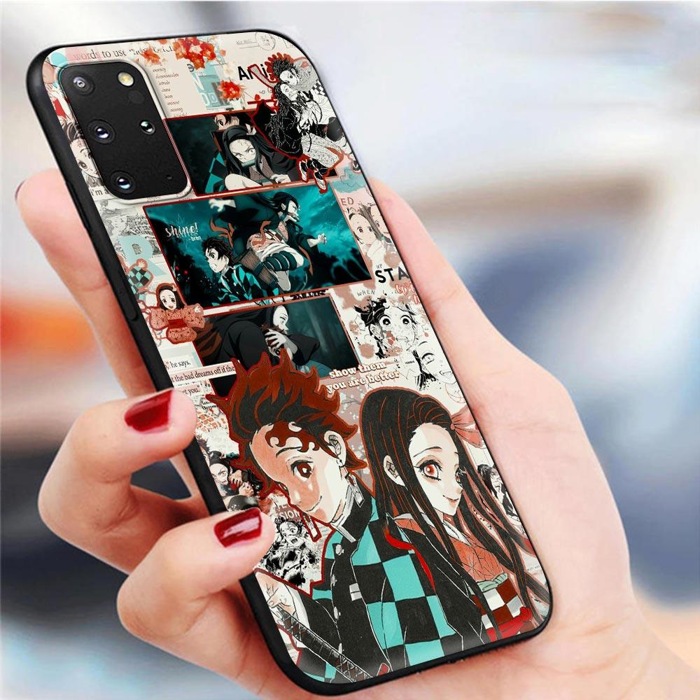 Чехлы для телефонов Demon Slayer Kimetsu No Yaiba для Samsung Galaxy S10 S20 FE S20 Ultra 5G S8 S9 Plus S10 Lite S20 + S7 Мягкий корпус из ТПУ