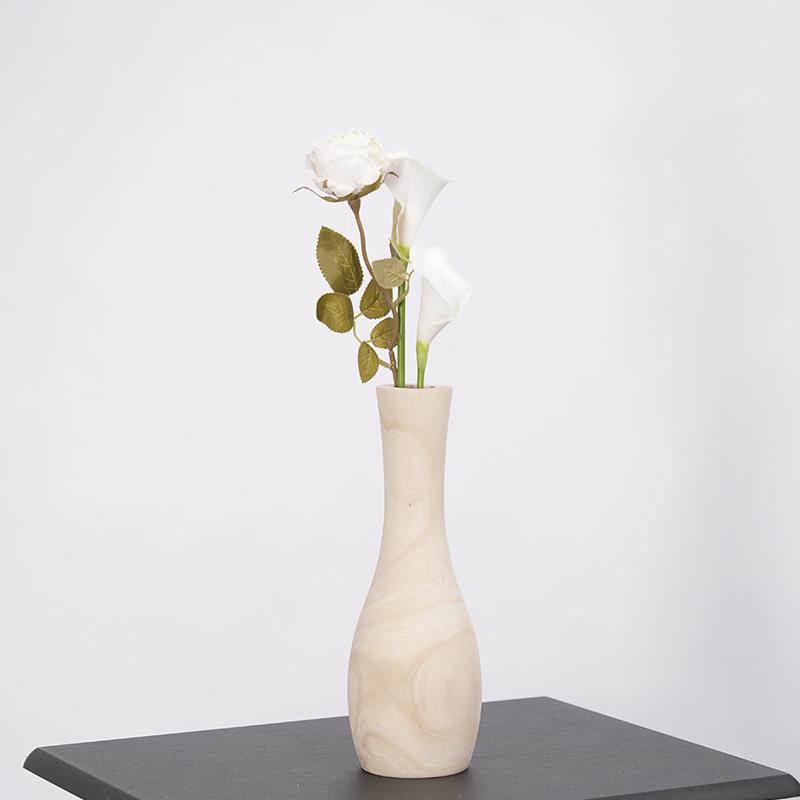 1шт Цветочная композиция Натуральный цвет Деревянная ваза Шикарный настольный орнамент Минималистичные сухоцветы Дзен Дизайн Цветы Бутылка