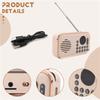 ABNR Портативное FM-радио Перезаряжаемый Маленький Беспроводной Bluetooth-динамик Объемный Стереозвук USB Винтажные Радиоприемники
