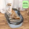 Туалет для кошек утолщенный песочница для котят полузакрытый с высокими бортиками брызгозащитный лоток для животных с совком для уборки принадлежности для чистки кошек
