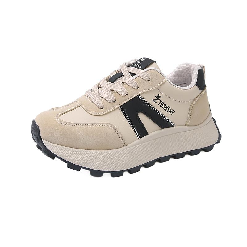 Ins корейская версия новой женской обуви для пап 2025 года, весна, студенческая спортивная обувь для бега на платформе, увеличивающая рост, повседневная обувь для женщин 2F27