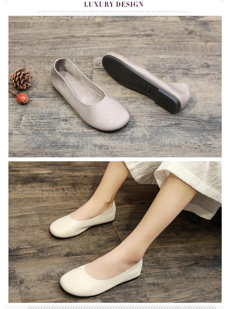 Simple Zen Handmade Leather Бабушкины Туфли - Женские Туфли На Мягкой Подошве Для Всех Сезонов