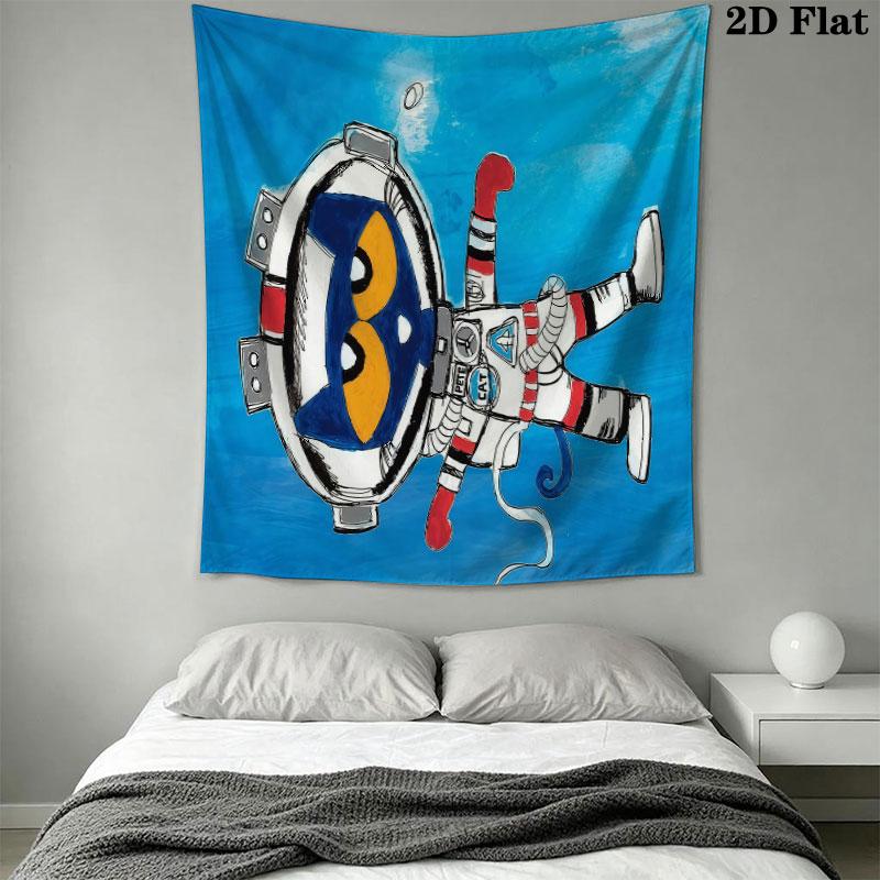 Pete Cat Magic Wall Hanging Printed Fabric Blanket Decorative Tapestries for Bedroom Living Room Home Decor