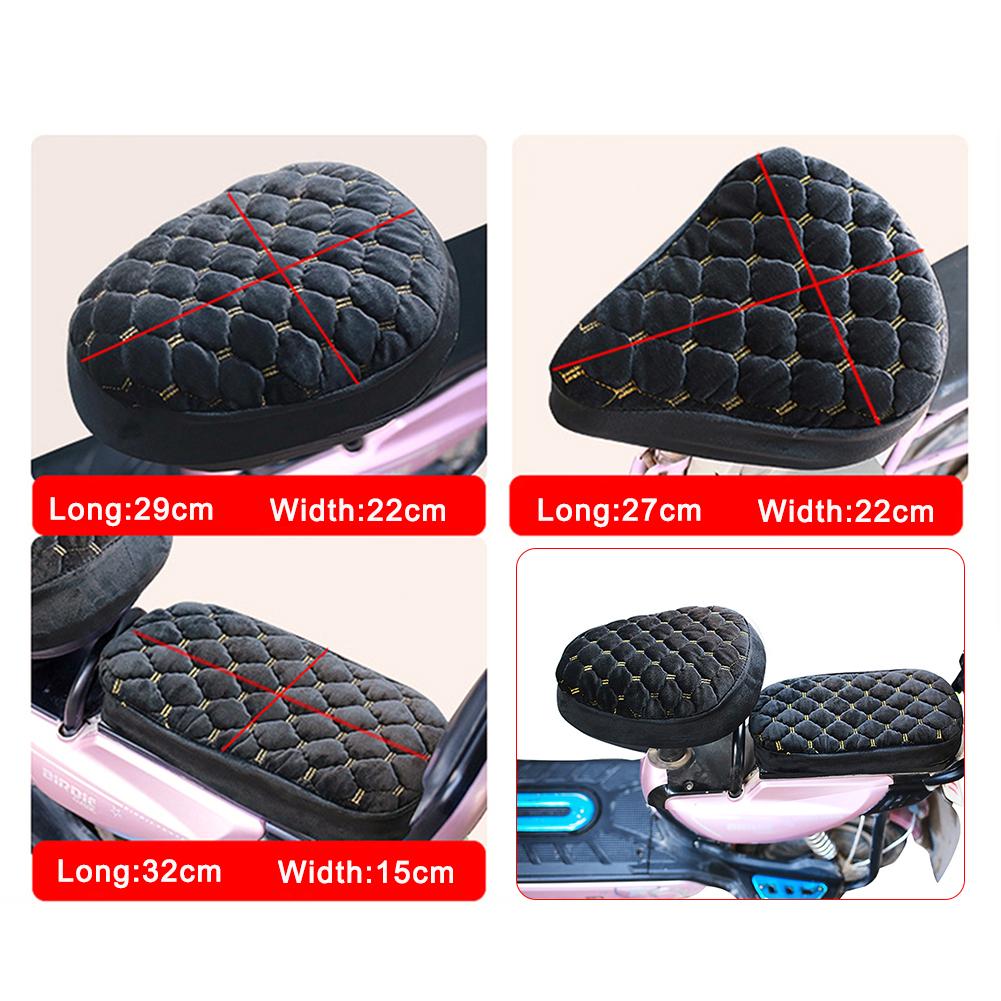 Чехол на сиденье мотоцикла, скутера, электромобиля, мягкий, сохраняющий тепло протектор сиденья, бархатный, утолщенный, губчатый чехол для подушки на зиму