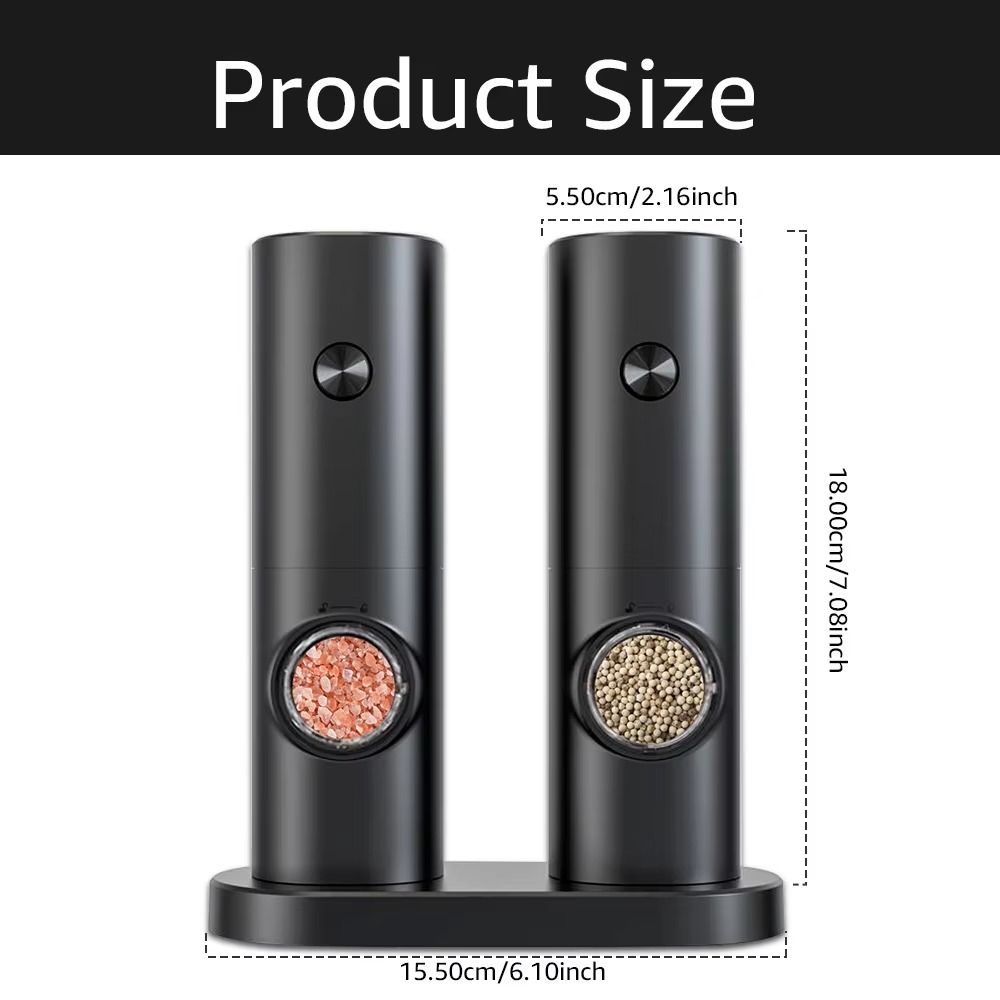 1pc/2pcs Rechargeable Electric Salt And Pepper Grinder Ceramic Grinding Core Kitchen Tools Home Use
