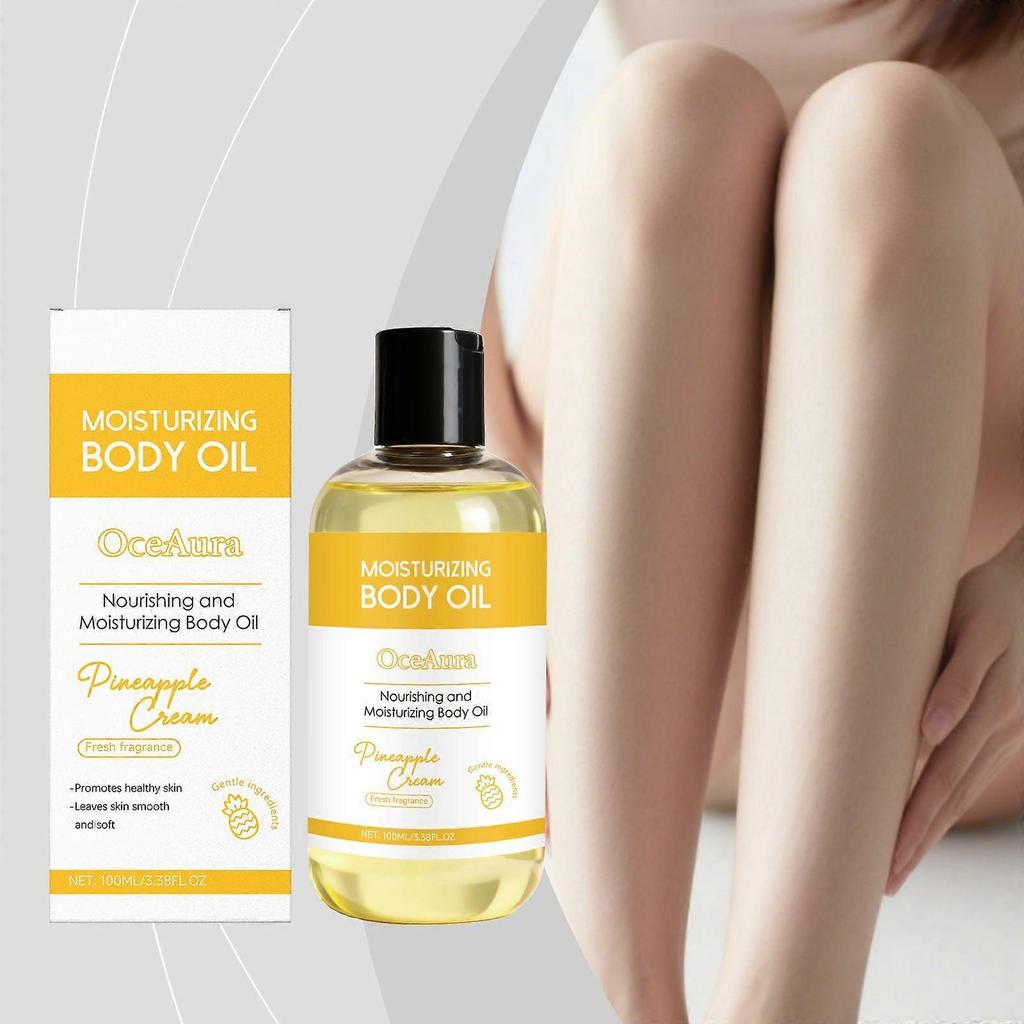OceAura Pineapple Cream Moisturizing Body Oil: Lightweight, moisturizing, gentle care, and delicate nourishment for the body.